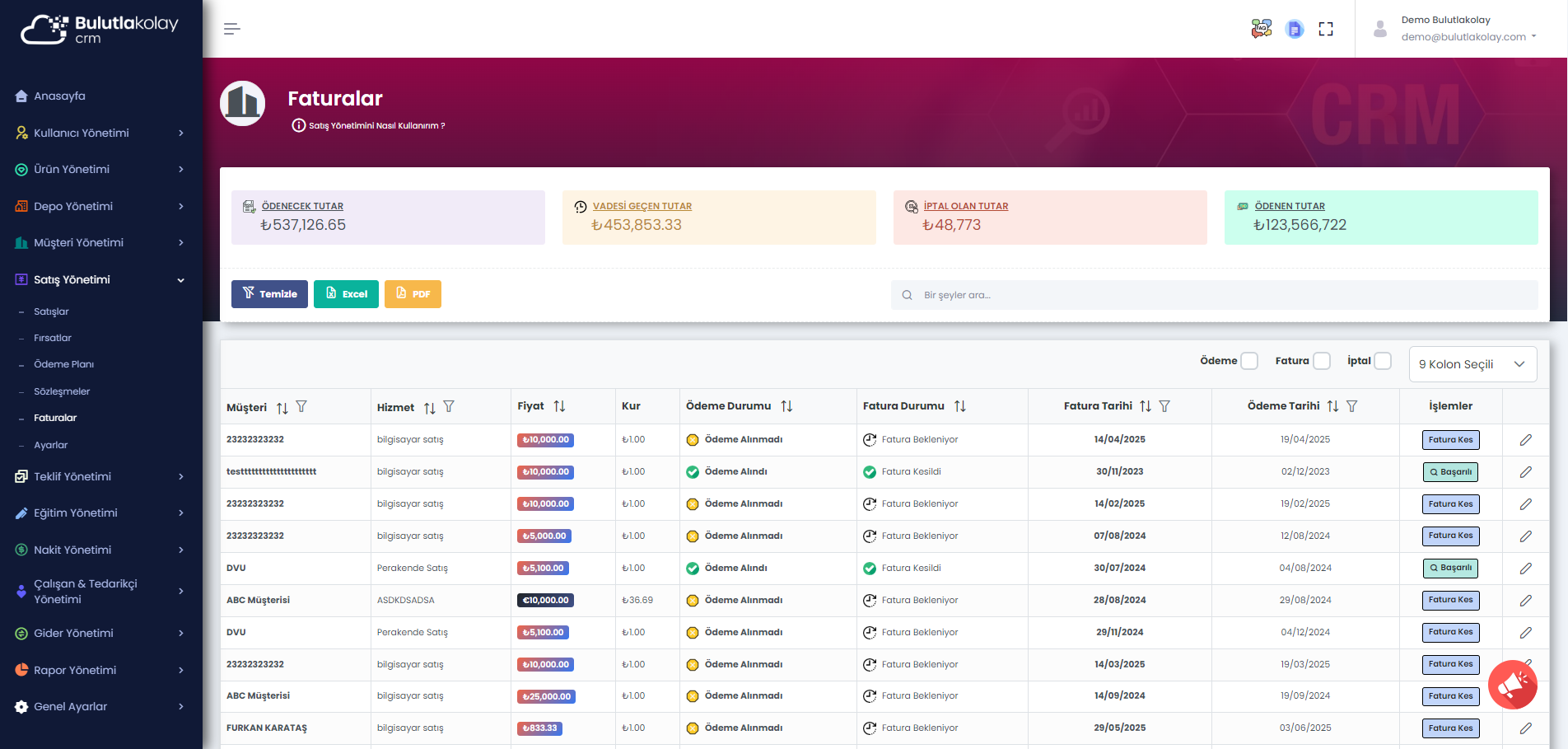 Bulutlakolay CRM Panel