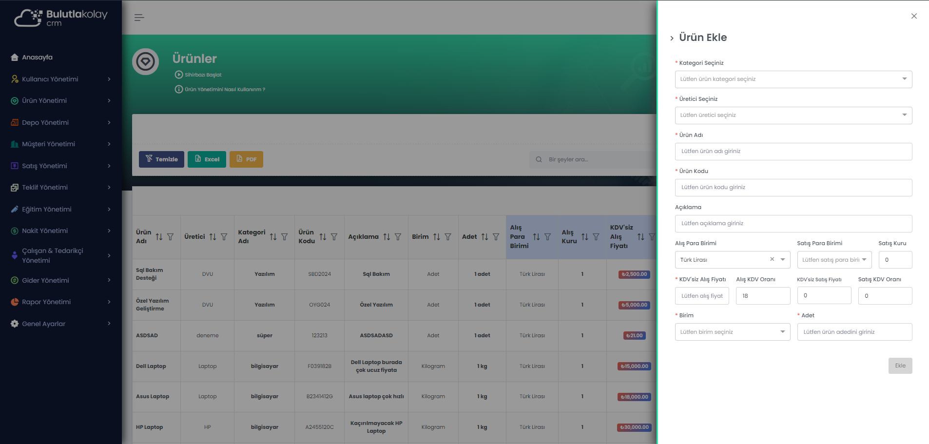 Bulutlakolay CRM Panel