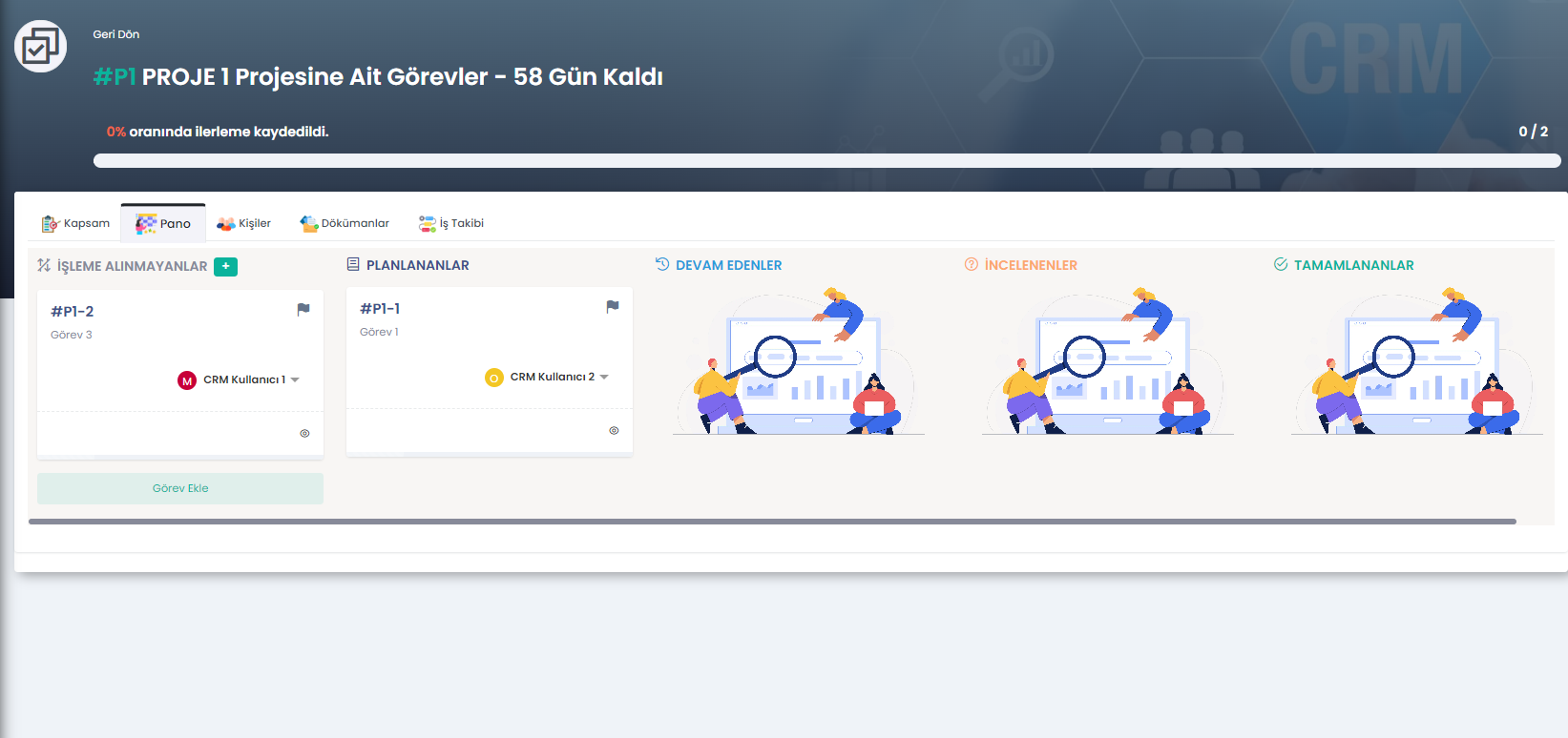 Proje ve Görev Yönetimi Modülü